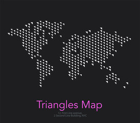 Vector world map with triangles for business templates, brochure