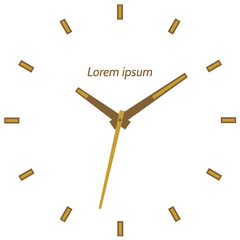 Vector illustration of mechanical clock. Clock face on white background.
