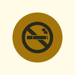 No smoke icon. Stop smoking symbol. Vector illustration. Filter-tipped cigarette. Icon for public places. 