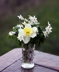 Narcissus flowers in a bouquet.