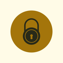 Lock icon.  Flat design style. Access to the user.