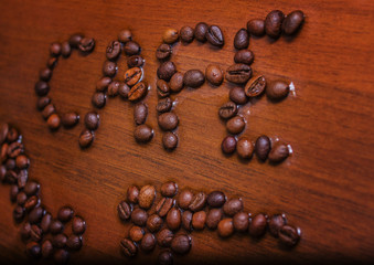 Coffee beans inscription