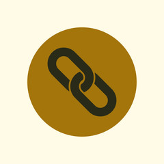 Link single icon.Chain link symbol. Icon link to the source.