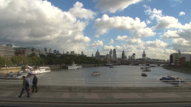 scenic skyline view of london from tower bridge