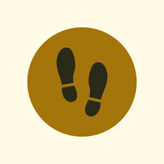 Black Imprint soles shoes icon. Flat design style.