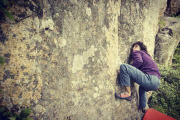 Climber to climb a big wall.