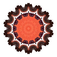 Colorful bright vector illustrated mandala.