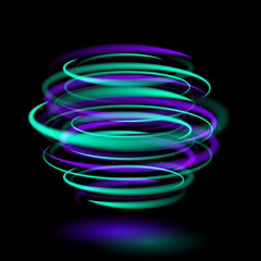 Beautiful Colorful Light Effect of Neon Glow and Flash. Flying Design Elements Color Modern. Vector Illustration Background