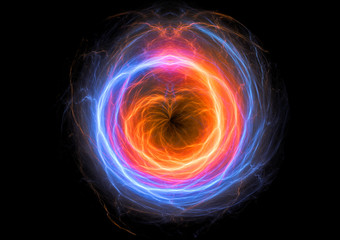 Obraz premium Piorun kuli ognia i lodu, abstrakcyjny element elektryczny