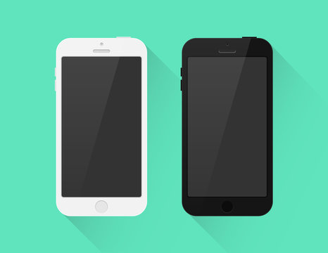 Smartphone schwarz weiß Icon Flat Design Vektor Grafik Illustration