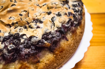 sponge cake with black currants