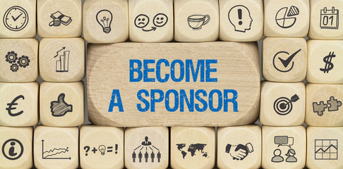Become a Sponsor / Würfel mit Symbole