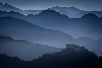 The Buddhist monastery of Thiksey in the Indian Himalaya. Ladakh, India