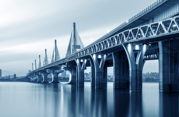 Modern bridge night view