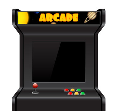 Arcade Machine Isolated On White Vector Stock Vector Adobe Stock