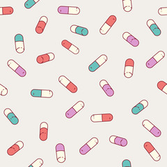 Medical pills seamless pattern.
