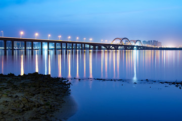 Fototapeta premium Modern bridge night view
