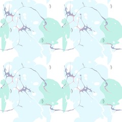 Seamless pattern with colored spots. Ebru art.