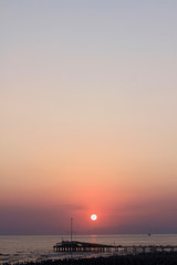 Naklejka premium Sunset Beach and Pier