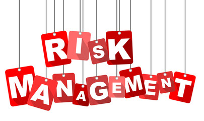 Red vector flat design background risk management. It is well adapted for web design.
