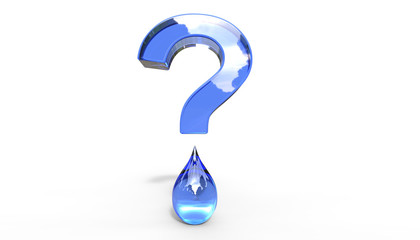 Water Question Mark 3D Illustration