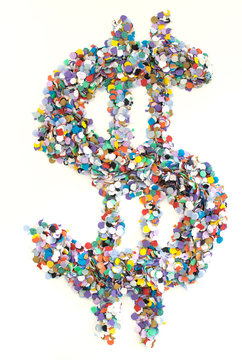 Confetti alphabet - symbol dollar