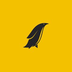 Penguin logo. Minimal styled logo. Vector illustration