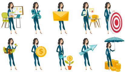 Fototapeta premium Vector set of illustrations with business people.