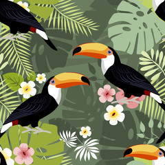 Toucan seamless pattern, vector illustraation © lilam8
