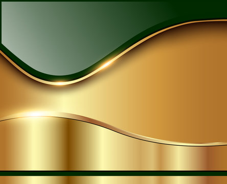Abstract business background, elegant green and gold