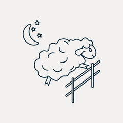 Sheep jumping over the fence