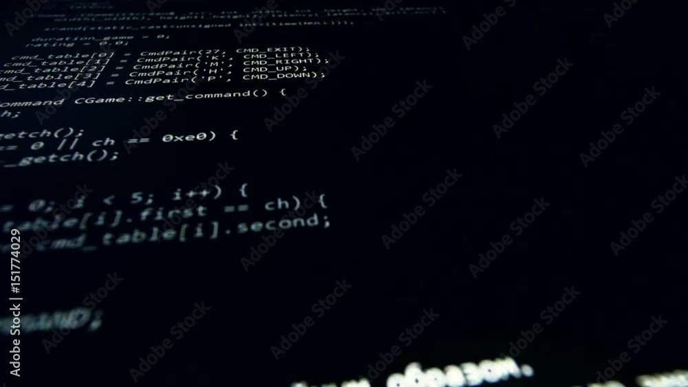 Poster digital binary data code. 4k.