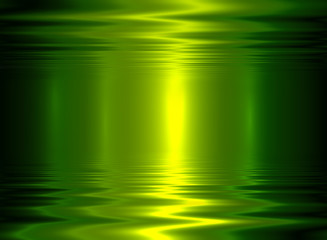 Liquid metal texture, green metallic background.