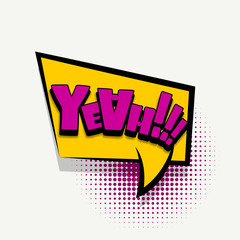 Comic book text bubble template yeah yes