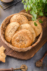 Homemade crackers with cumin