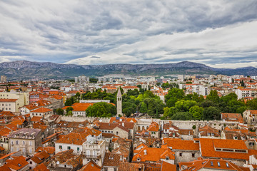Split town houses panoramic landscape view, Coatia