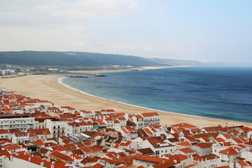 View to Nazare beach, Portugal 