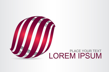Logo stylized spherical surface with abstract shapes