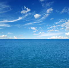 Blue sea water surface