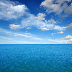 Blue sea water surface