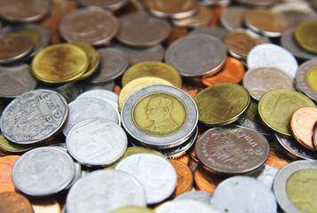 coins of thailand background, thailand baht coins