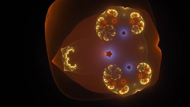 A morphing "Cosmic recursive fractal flame" animation.
