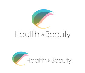 Pastel leaf logo set with placeholder text. Spa, salon, health and beauty business  logotype or art illustration design element.