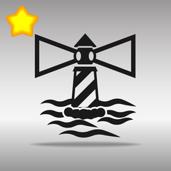 black Lighthouse Icon button logo symbol concept high quality
