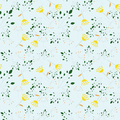 pattern con piccoli fiori gialli  e foglie