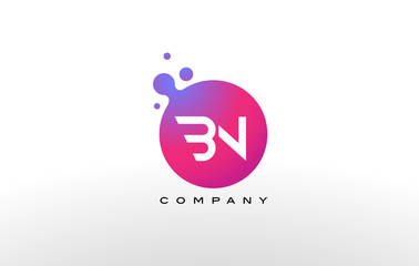 BN Letter Dots Logo Design with Creative Trendy Bubbles.