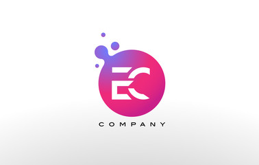 EC Letter Dots Logo Design with Creative Trendy Bubbles.