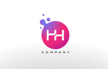 HH Letter Dots Logo Design with Creative Trendy Bubbles.