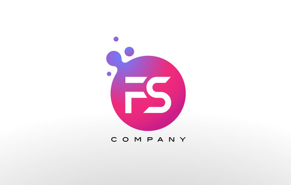FS Letter Dots Logo Design with Creative Trendy Bubbles.