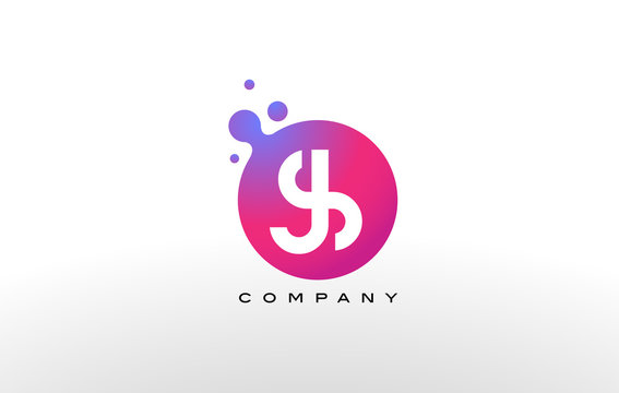 JS Letter Dots Logo Design with Creative Trendy Bubbles.